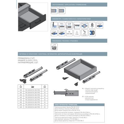 Направляюча MODERN SLIDE PRO нижнього кріплення L-500 (16-18 мм) 3D