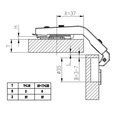 Петля METALLA SM 300 135° для угловой секции, сталь никелированная, 48/6 под шуру