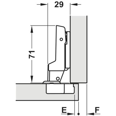 Петля Hafele METALLA SM 540 полунакладная с демпфером, 45/9,5 под шуруп