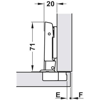 Петля Hafele METALLA SM 540 накладная с демпфером, 45/9,5 под шуруп