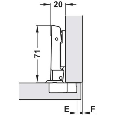 Петля Hafele METALLA SM 540 накладна з демпфером, 45/9,5 під шуруп