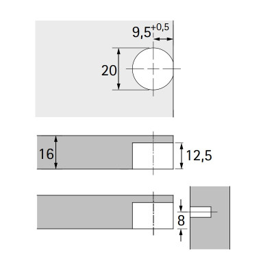 Стяжка VB 135\16 пластик, білий Hettich (1016559) (дюбель DU321)