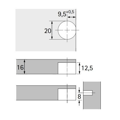 Стяжка VB 135\16 пластик, білий Hettich (1016559) (дюбель DU321)