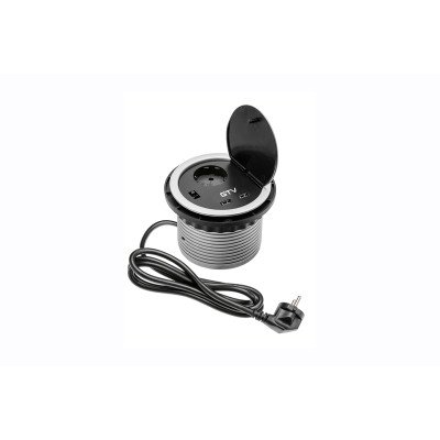 Подовжувач GTV 1 розетка SCHUKO зарядка USB 5V 2A Сірий