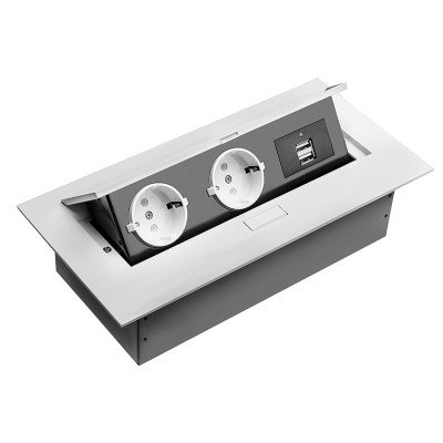 Подовжувач GTV 2 розетки SCHUCO 2xUSB Білий 