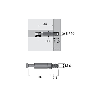 Дюбель Twister під мініфікс DU 644 HETTICH