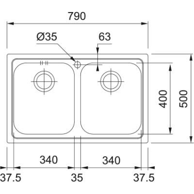 Мийка Franke Logica LLL 620-79 декор (101.0381.839)