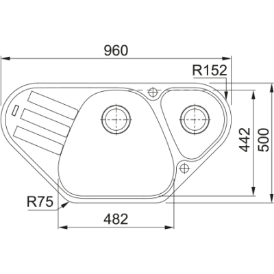 Мийка з сифоном граніт Franke AZG 661-E онікс (114.0499.223)