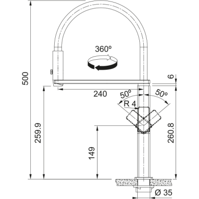 Змішувач Franke CENTINOX Semi-pro (115.0547.855)