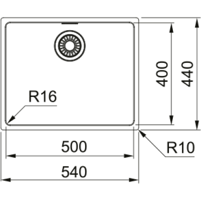 Мийка Franke Maris MRX 110-50, монтаж під стільницю (122.0598.741)