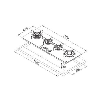 Варочная поверхность Franke FHCR 1204 4G HE BK C черное стекло (106.0374.292)